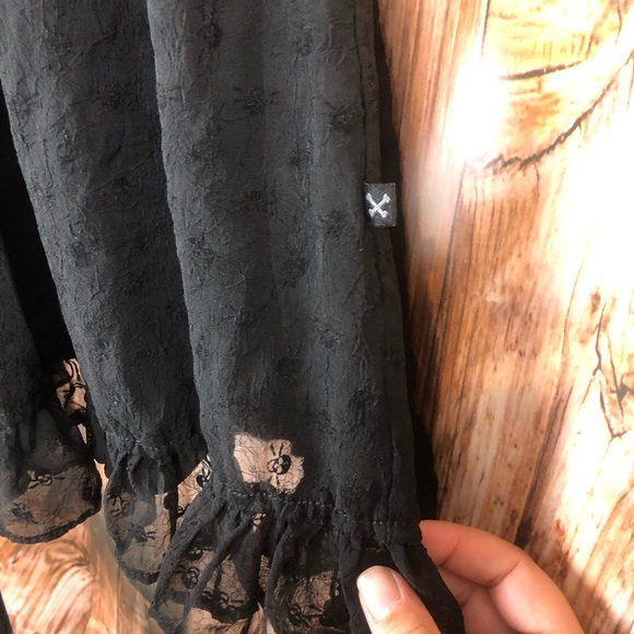 Royal Bones By Tripp Black Flocked Skull Dress - Picture 11 of 14